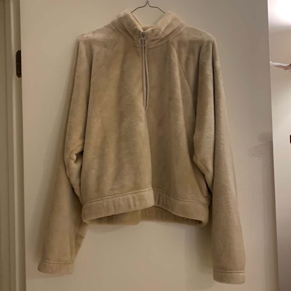 Hollister sweatshirt Faux fur lightweight beige - M